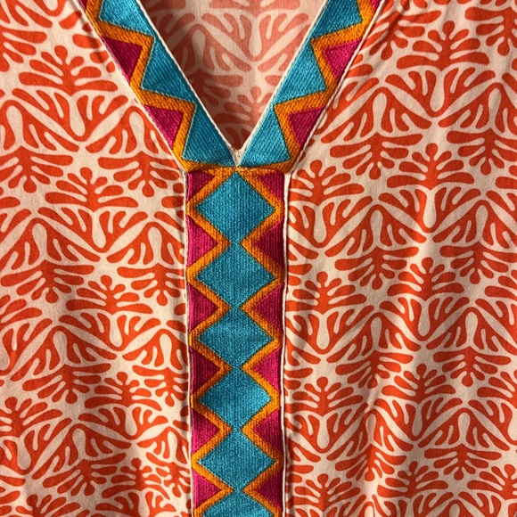 Beautiful and Vibrant V Neck Blouse with Tassles - Picture 3 of 9